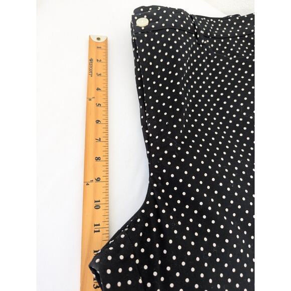 Chaps Womens Pants Size 16 Black White Polka Dot Stretch Office Preppy Corpcore - Picture 7 of 8